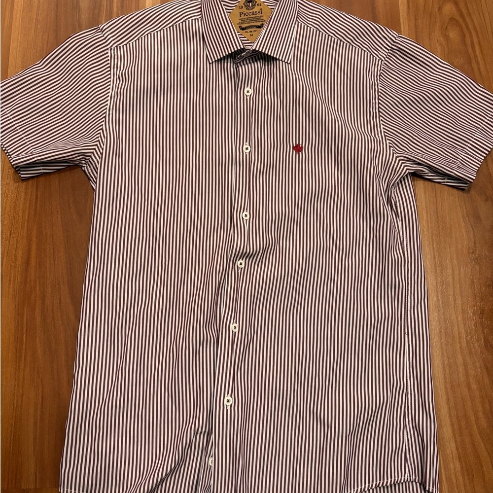 Classic Striped Button-Down Shirt - Black and White